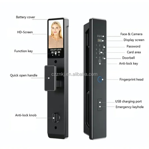 ระบบจดจำใบหน้า ปลดล็อคด้วยลายนิ้วมือ กล้องวงจรปิดแบบมีช่องมอง TUYA <span class=keywords><strong>WIFI</strong></span> หุ่นยนต์ AI ระบบดิจิทัลหลายมิติ ล็อคประตูอัตโนมัติเต็มรูปแบบ - Product Image 3