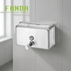 Distributeur de savon mural FANDA au design moderne, en acier inoxydable brossé, écologique, capacité de 1200 ml, garantie d'un an - Product Image 3