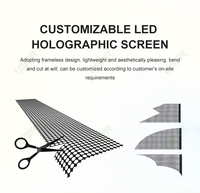 Écran LED Super Mince Transparent Flexible Doux Auto-Adhésif pour Fenêtre de Film LED P6 P8 Cristal LED Film Verre P10 LED Écran