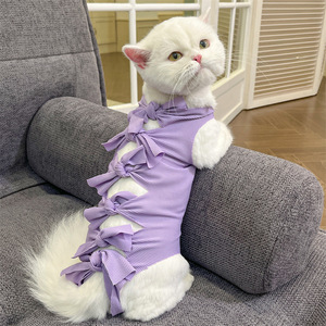 Traje de esterilización para gatos, chaleco transpirable anti-lamido, ropa de recuperación postoperatoria para gatos - Product Image 3