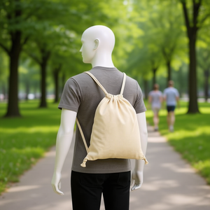 Mochila con cordón Ilan de 42x34 cm, bolsa de algodón para uso diario. - Product Image 3