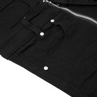 Jeans micro-jupes style Y2K américain pour hommes et femmes, pantalon plissé à double taille tendance style queue de chat, idéal pour le streetwear