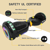 Hoverboard pour enfants de 4 à 16 ans, certifié UL2272, musique Bluetooth, lumière LED, trottinette auto-équilibrante pour cadeau d'anniversaire