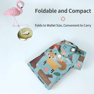 Sac de courses pliable en tissu Oxford en polypropylène imprimé dessin animé, grand sac écologique, sac à bandoulière portable et réutilisable pour les voyages - Product Image 4