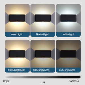 Lampe de nuit moderne EGH 4400mAh blanche et noire en ABS, éclairage bidirectionnel pour couloir, escalier, chambre, balcon, éclairage domestique - Product Image 4