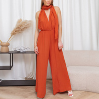 Summer Hot Vêtements pour femmes Multiple Wear All-Matching Wide Leg Sleeveless Sexy Backless Cross Bandage Jumpsuit