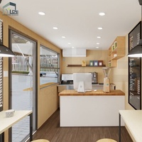 Structure en acier modulaire, conteneur commercial de 20 pieds, bar préfabriqué, kiosque à café en conteneur pop-up