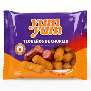 Bolsa de Plástico para Alimentos con Cierre Trasero y Ventana, Personalizada, de Grado Alimenticio, para Snacks, Papas Fritas, Papas Fritas Congeladas - Product Image 4
