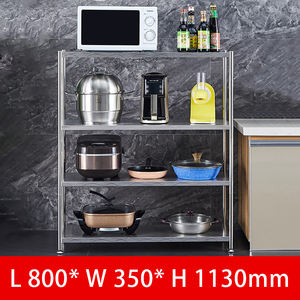 Estante de Almacenamiento Portátil para Cocina, <span class=keywords><strong>Acero</strong></span> <span class=keywords><strong>Inoxidable</strong></span>, Horno, <span class=keywords><strong>Microondas</strong></span>, Estante de Almacenamiento Multicapa - Product Image 3