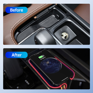 2018 <span class=keywords><strong>Volvo</strong></span> <span class=keywords><strong>XC90</strong></span> XC60 C60 V60 Trim cargador inalámbrico para coche PD Jack Qc3.0 adaptador C enchufe de carga encendedor de cigarrillos soporte de teléfono - Product Image 3