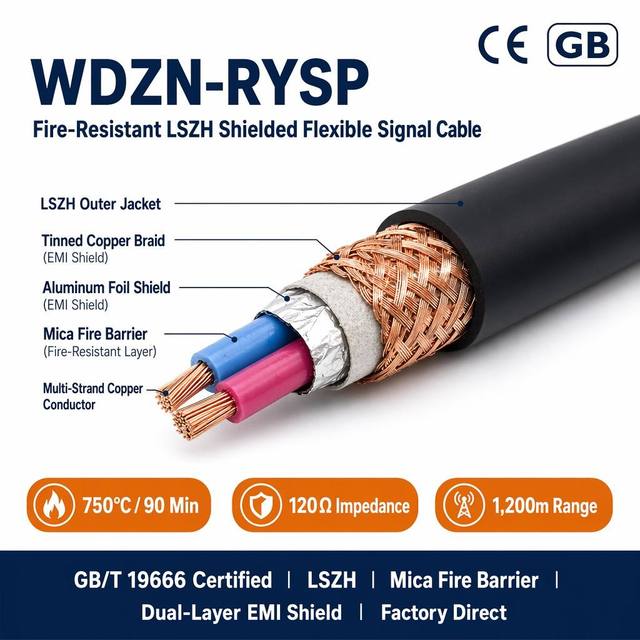 Wholesale WDZ WDZN RYSP LSZH Shielded Twisted Pair Signal Cable 120Ohm RS485 Modbus Fieldbus PLC BAS Automation