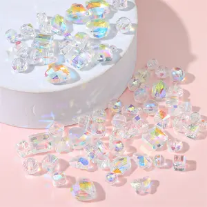 透明AB色桃心尖珠切割珠珠宝制作用玻璃水晶珠
