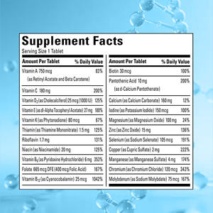 Multivitamínico de Marca Privada ODM OEM con 22 Nutrientes Clave para Apoyar la Salud Inmunológica, Muscular, Nerviosa, Cognitiva y Cardiovascular - Product Image 2