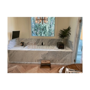 Prix de gros d'usine Newstar, style moderne, taille personnalisée, marbre blanc gris naturel pour les murs de salle de bain, carrelage de contour de la <span class=keywords><strong>baignoire</strong></span> - Product Image 1