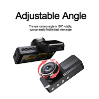 Cámara para Coche de Doble Canal con Pantalla de 3.16'', Ángulo de Visión de 170°, GPS, Visión Nocturna, MicroSD, Sensor G, Modo de Estacionamiento y Alarma Electrónica