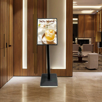Support de menu rectangulaire en alliage d'aluminium A2 A3 A4 avec boîte à lumière LED et porte-panneau remplaçable pour la publicité