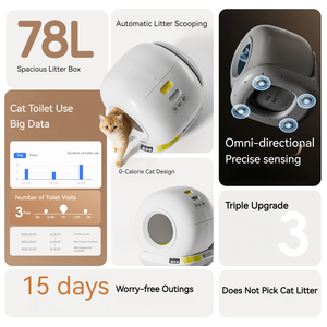 PETAOK OEM WiFi Self Cleaning <strong>Cat</strong> <strong>Litter</strong> Box Smart Automatic Toilet Robot App Control 78L Large ABS Material Multiple <strong>Cats</strong> - Product Image 3