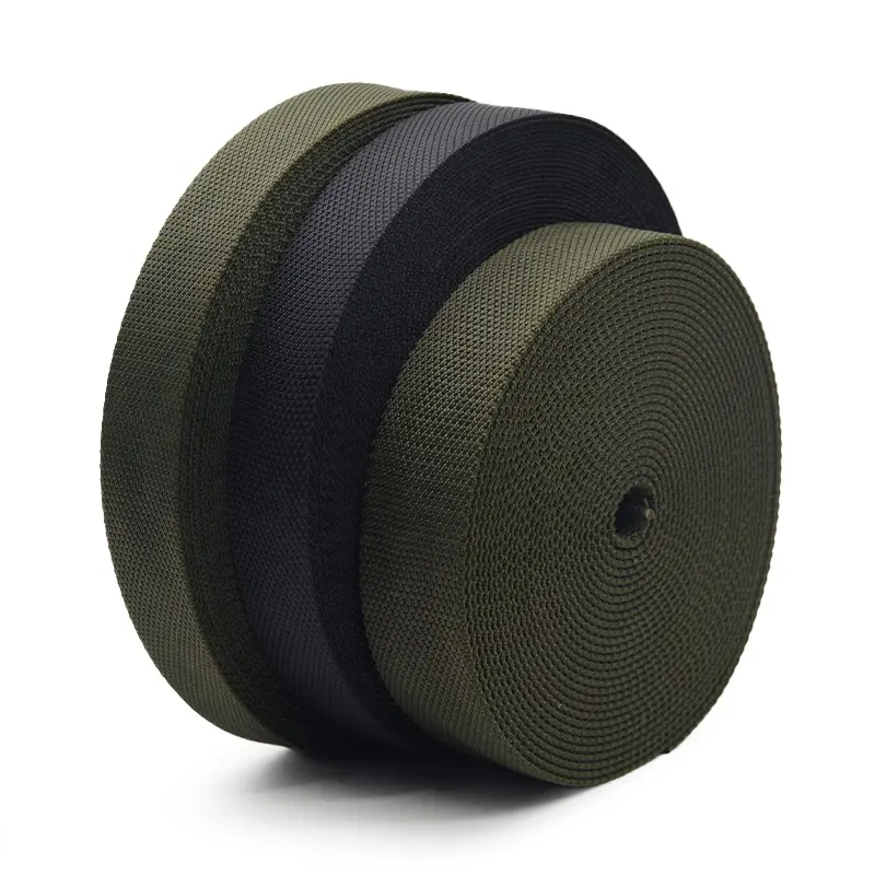 Custom 1&1/2" blue black woven logo environmentally friendly recyclable webbing twill 25mm polypropylene pp webbing
