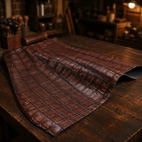 Papier peint en cuir PU gaufré effet crocodile, anti-moisissure, avec support tissé, pour sacs, décoration intérieure, ameublement