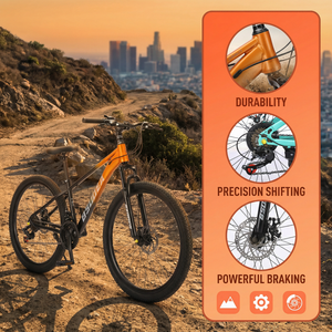 Новая модель горного велосипеда 26 дюймов, 21 скорость, рама из высокоуглеродистой стали, алюминиевые колеса, для городских поездок и бездорожья - Product Image 6