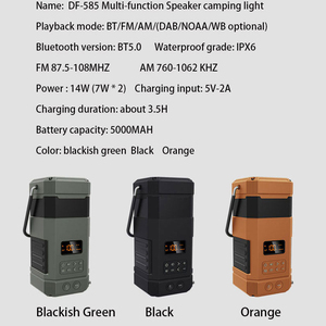 Gadgets Đèn Cắm Trại Chuyên Nghiệp 2022 Đèn Pin Loa Năng Lượng Mặt Trời Radio Fm Am Dab Sạc Được Đèn Pin Loa Nhạc Không Dây 40W - Product Image 6