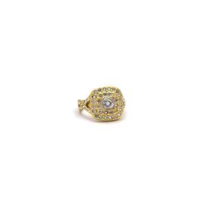 แหวนแฟชั่น 316L สแตนเลสสตีล ชุบทอง PVD ประดับคริสตัล ดีไซน์ทรงสี่เหลี่ยม เครื่องประดับสำหรับผู้หญิง - Product Image 1
