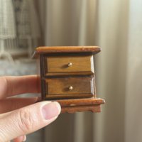 Meubles miniatures en bois 1:12 pour maison de poupée, ornements, tables de chevet en bois, armoires doubles faites à la main, artisanat pour maison de poupée