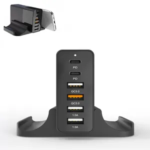 Sıcak satış tipi C Hub istasyonu 6 port çoklu şarj dizüstü bilgisayarlar telefon 75W USB C PD hızlı şarj