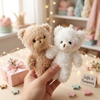 En gros, Adorables ours en peluche et lapins super doux en coton PP, anti-stress, breloques de sac et porte-clés