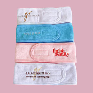 Logo de broderie de maquillage personnalisé Bandeaux velcro de salon de <span class=keywords><strong>sport</strong></span> absorbant la sueur et respirant pour femmes - Product Image 6