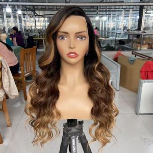 Perruque Lace HD en cheveux humains de luxe, vierges chinois, alignés, couleur <span class=keywords><strong>blond</strong></span> cendré ondulé et brun, pour femmes blanches – Meilleures ventes - Product Image 2