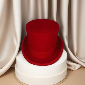 Cappello Presidenziale in Lana con Parte Superiore Piatta, Berretto <span class=keywords><strong>da</strong></span> Maghi ed Equestri, Cappello Retrò Vintage Britannico per Spettacoli e Jazz - Product Image 3