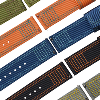 Bracelet de montre en nylon à dégagement rapide avec coutures personnalisées 18mm 20mm 22mm 24mm Bracelet de montre en nylon à double couche