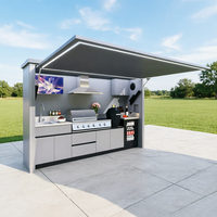 Conteneur mobile carré respirant sur mesure pour stand alimentaire, design moderne, garantie 3 ans, idéal pour hôtels, restaurants, plages et camping