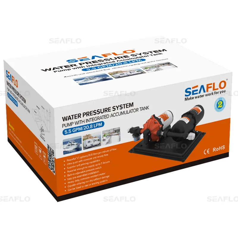 SEAFLO DC 12V/24V Sistema di Pressione Dell'acqua 5.5GPM Assemblato Pressione Pompa Set