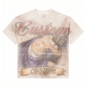 T-shirt Personalizzata da <span class=keywords><strong>Uomo</strong></span> con Lavaggio Acido, in Cotone Pesante, Stampa Grafica Oversize DTG, Stile Streetwear Boxy <span class=keywords><strong>Fit</strong></span>, Modello Crop Top - Product Image 3