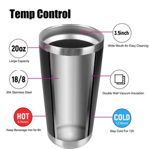 Custom logo 20 oz Powder Coated Regular Tumblers Double Wall Vacuum Insulated Stainless Steel Coffee Car Travel Mug - Product Image 3
