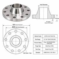 Bride à col soudé à face surélevée en acier allié forgé ASME B16.5 ASTM A182 F22 CL150-2500 pour tuyauterie pétrochimique haute température