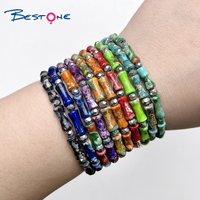 Bestone – Bracelet en pierres naturelles, magnifique bijou impérial, plaqué argent, 10 Styles, 5x12mm, vente en gros