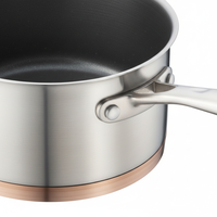 Eagle Catering Fond en cuivre antiadhésif 16cm/18cm Casserole en acier inoxydable Ensemble de casseroles Ustensiles de cuisine Base en cuivre Cuisson