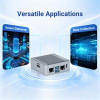 Passerelle IoT Edge ARM Mini PC RK3566 Contrôleur Industriel LPDDR4 2 Go 16 Go EMMC 2*LAN Gigabit 6*COM RS485 4DI+4DO Taille Compacte