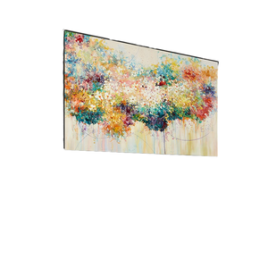 Peinture à l'huile acrylique florale abstraite peinte à la main sur toile, art décoratif élégant pour salon, MC50126, art sur le thème des fleurs, MC50126 - Product Image 1