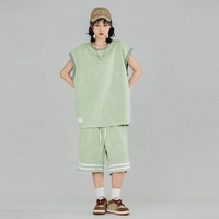 Vente en gros de vêtements ensemble d'été de t-shirts en élasthanne et polyester pour hommes, débardeur personnalisé, short, ensemble 2 pièces décontracté et surdimensionné de rue