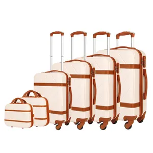 2023新款6 pcs手提行李箱套装旅行硬壳轻质行李箱套装时尚配色配件盒