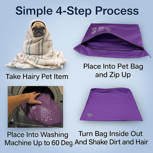 Sac à linge pour animaux de compagnie 2025 News, empêche les poils d'animaux de bloquer la machine à laver, taille jumbo, sac à laver pour chien, chat, cheval, cobaye - Product Image 3