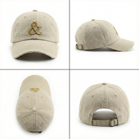 Casquette de baseball tendance streetwear en jean délavé avec broderie simple de lettres, protection solaire extérieure réglable