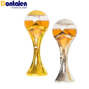 Paille robinet automatique de haute qualité, fournitures de traiteur Dontalen, tour de bière de couleur dorée avec éclairage led de 3 litres