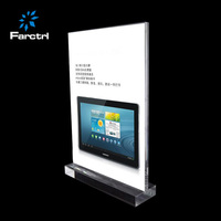 Support de table vertical personnalisé avec logo d'entreprise, format A3/A4/A5, cadre de menu en acrylique, porte-enseigne publicitaire magnétique