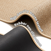 Tapis de cuisine transfrontalier demi-cercle en polyester antidérapant, absorbant l'huile, résistant à l'eau et aux taches, en forme d'éventail, couleur unie