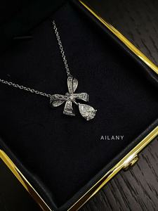 Cvd/hpht 1-5ct IGI giấy chứng nhận phòng thí nghiệm phát triển kim cương <span class=keywords><strong>Pear</strong></span>-Cut phong cách thời trang S925 Bạc Vòng cổ - Product Image 3